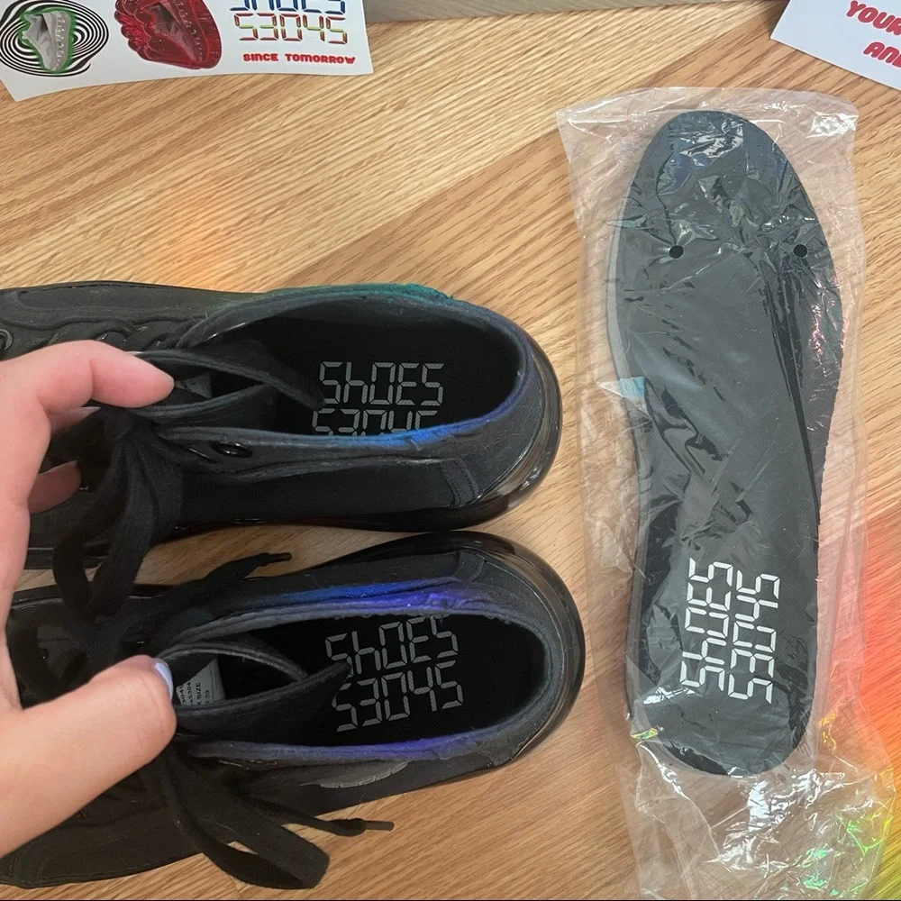 53045 SHOES Black High Top Sneakers - Picture 5 of 9